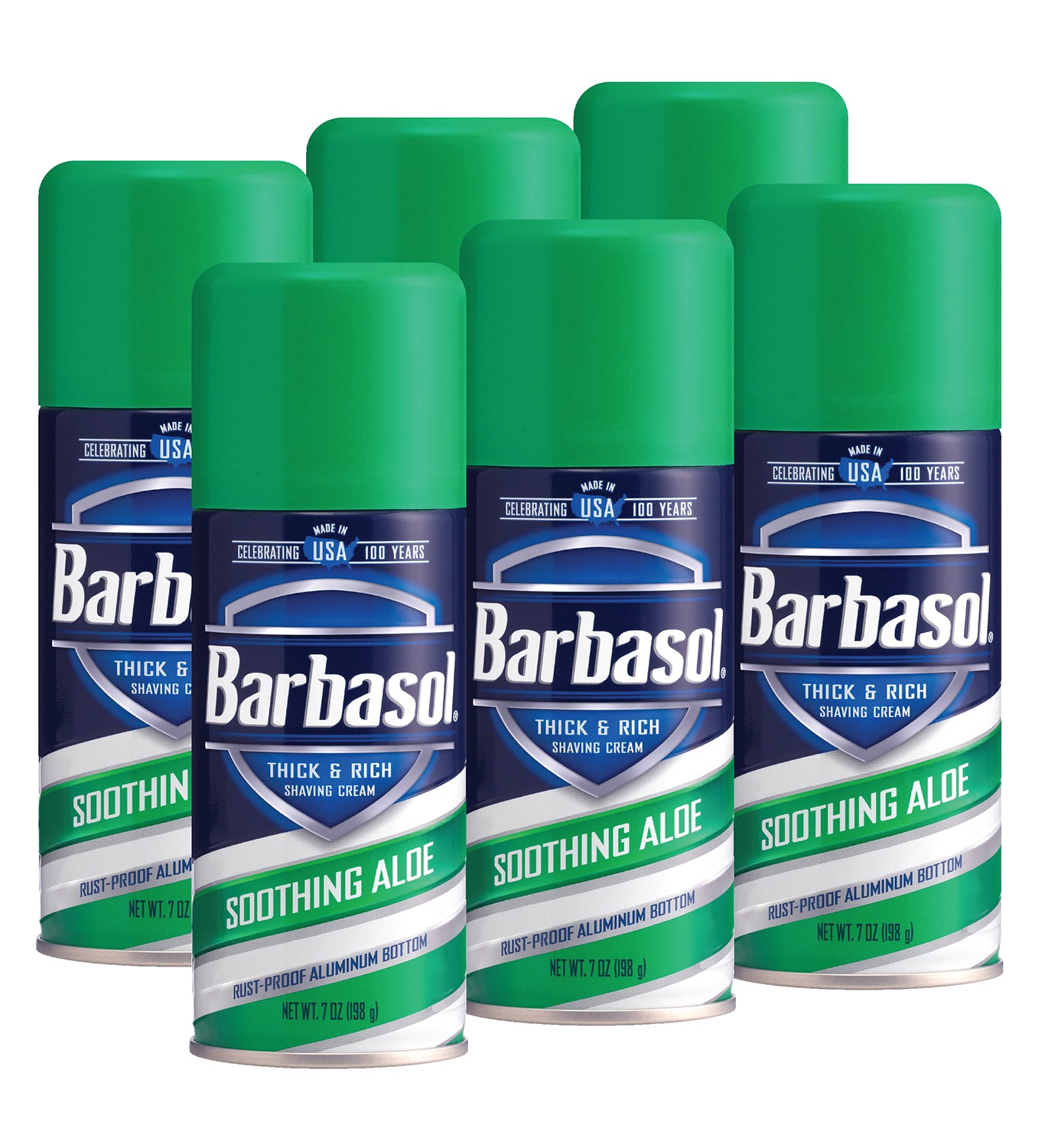 Barbasol Soothing Aloe Thick & Rich Shaving Cream, 7 Ounces (Pack of 6)