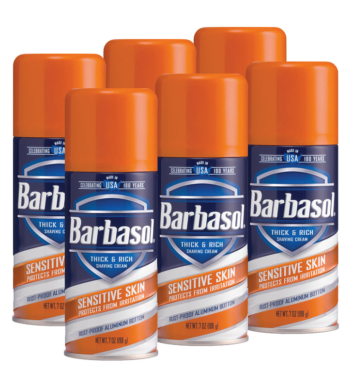 Barbasol Sensitive Skin Thick & Rich Shaving Cream, 7 Ounces (Pack of 6)