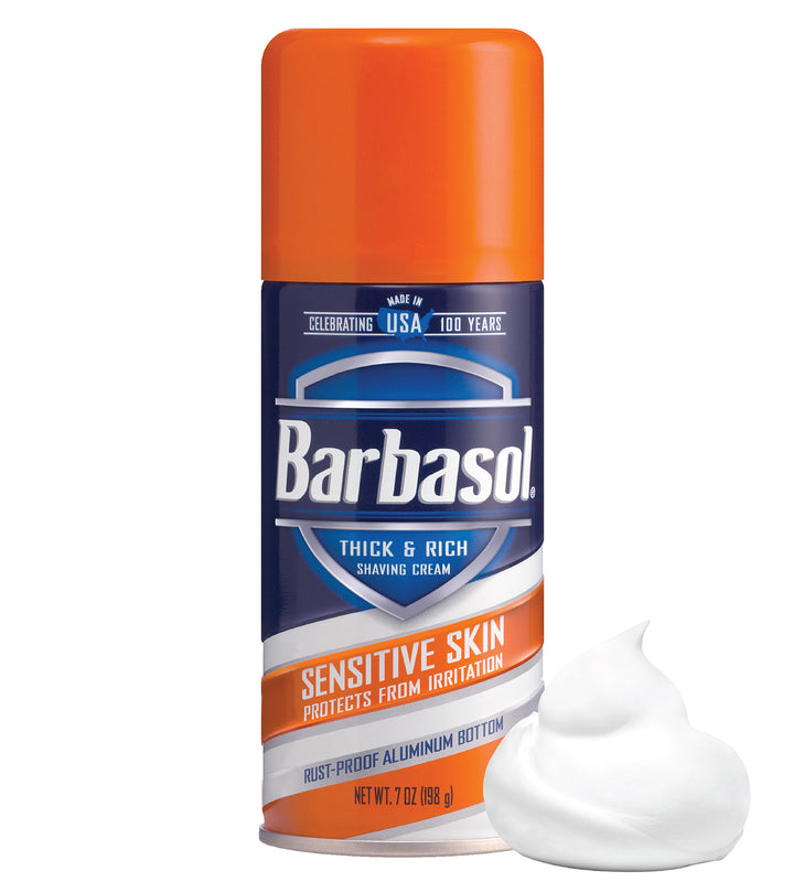 Barbasol Sensitive Skin Thick & Rich Shaving Cream, 7 Ounces (Pack of 6)