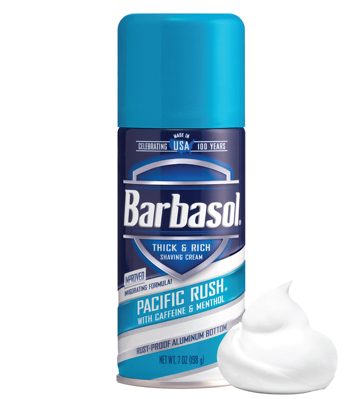 Barbasol Pacific Rush® with Caffeine and Menthol Thick & Rich Shaving Cream, 7 Ounces (Pack of 6)