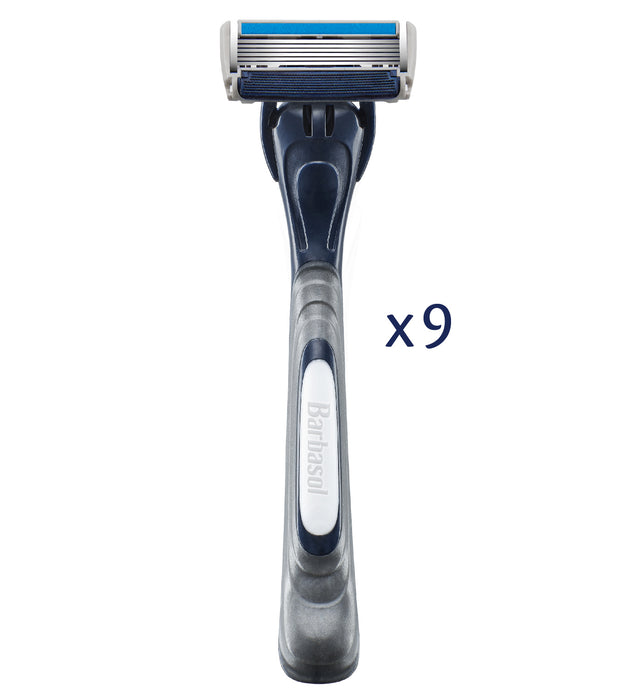 Barbasol Ultra 6 Plus Premium Disposable Razor Value Pack Bundle (3 Packs/9 Total Razors)