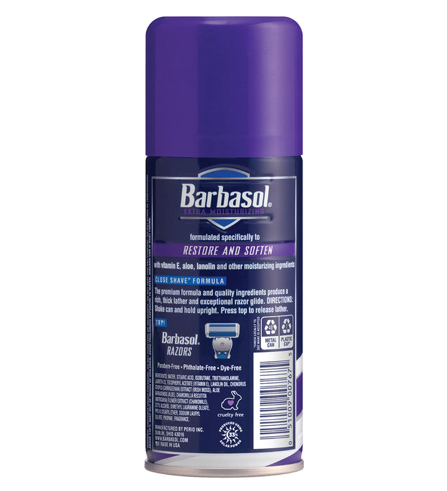 Barbasol Extra Moisturizing with Vitamin E Thick & Rich Shaving Cream, 7 Ounces (Pack of 6)