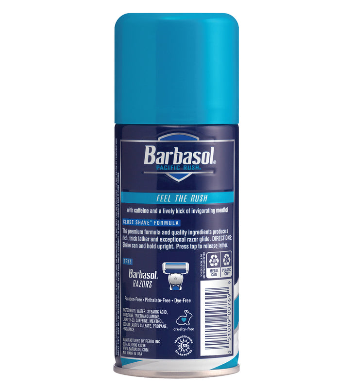 Barbasol Pacific Rush® with Caffeine and Menthol Thick & Rich Shaving Cream, 7 Ounces (Pack of 6)