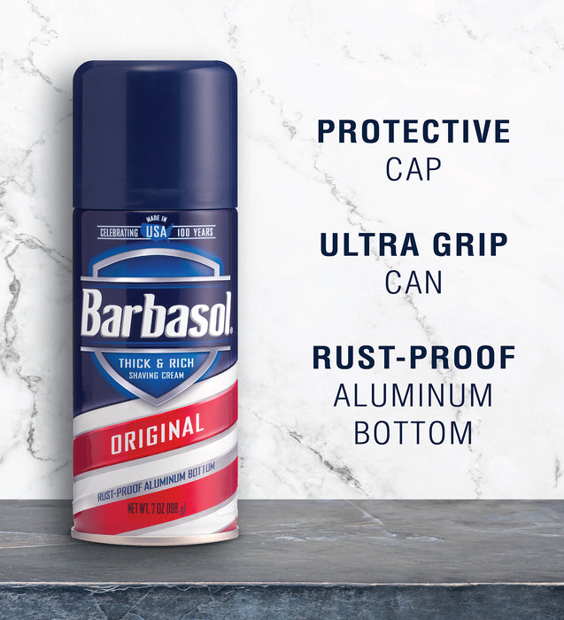 Barbasol Original Thick & Rich Shaving Cream, 7 Ounces (Pack of 6)