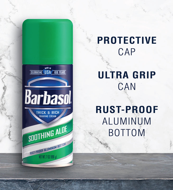 Barbasol Soothing Aloe Thick & Rich Shaving Cream, 7 Ounces (Pack of 6)