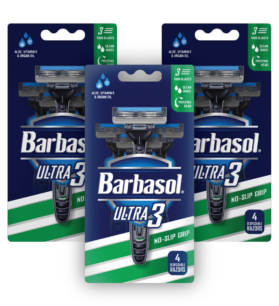 Barbasol Ultra 3 Premium Disposable Razors Value Pack Bundle For Men
