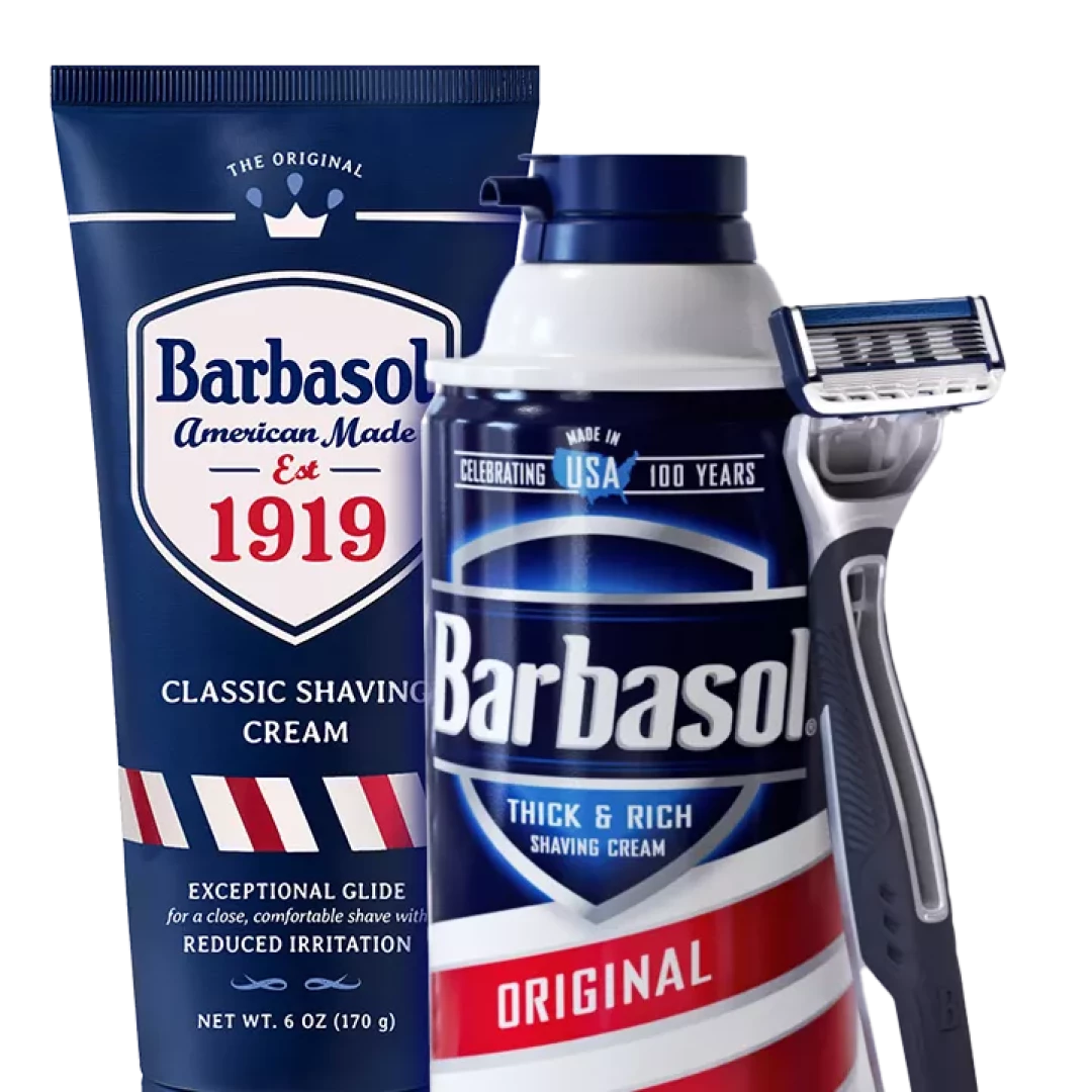 Barbasol Shaving Creams Showcase with a Barbasol Razor