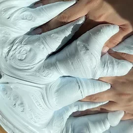 Slime made from Barbasol Shaving Cream