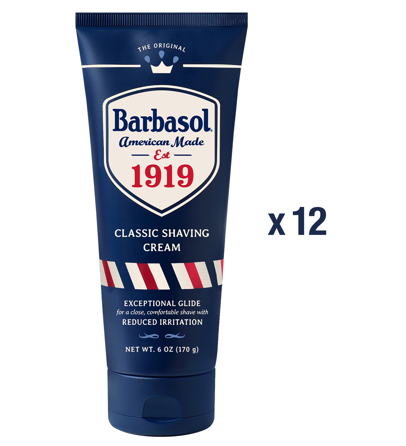 Barbasol 1919 Classic Shaving Cream Tube, 6oz (12ct) Case