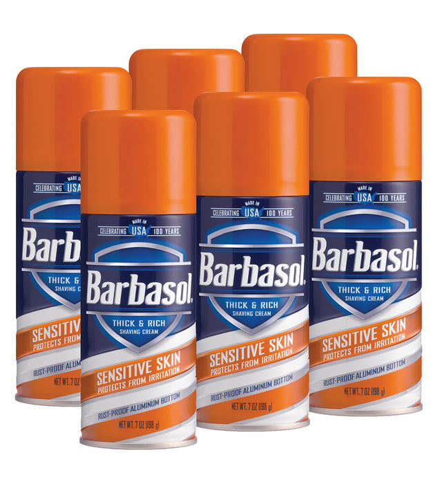 Barbasol Sensitive Skin Thick & Rich Shaving Cream, 7 Ounces (Pack of 6)
