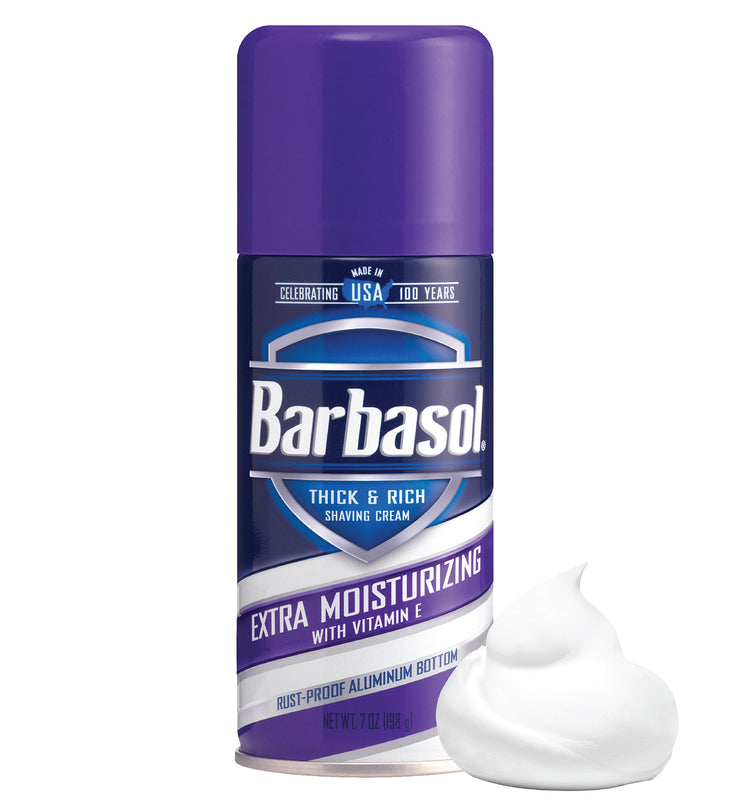 Barbasol Extra Moisturizing with Vitamin E Thick & Rich Shaving Cream, 7 Ounces (Pack of 6)
