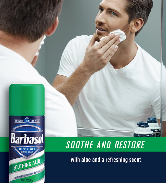 Barbasol Soothing Aloe Thick & Rich Shaving Cream, 7 Ounces (Pack of 6)