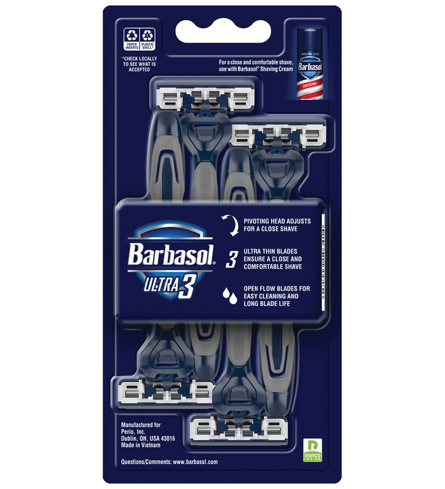 Barbasol Ultra 3 Premium Disposable Razors, 4 Count