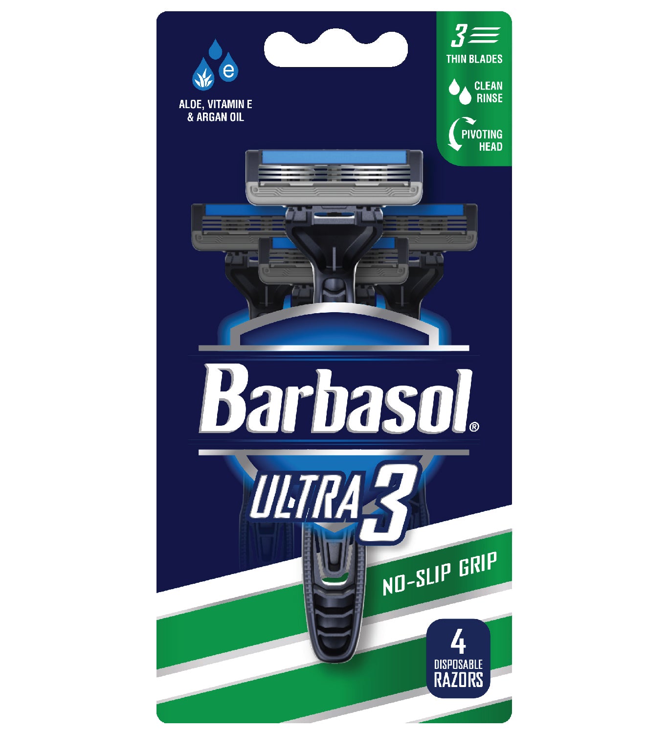Barbasol Ultra 3 Premium Disposable Razors, 4 Count